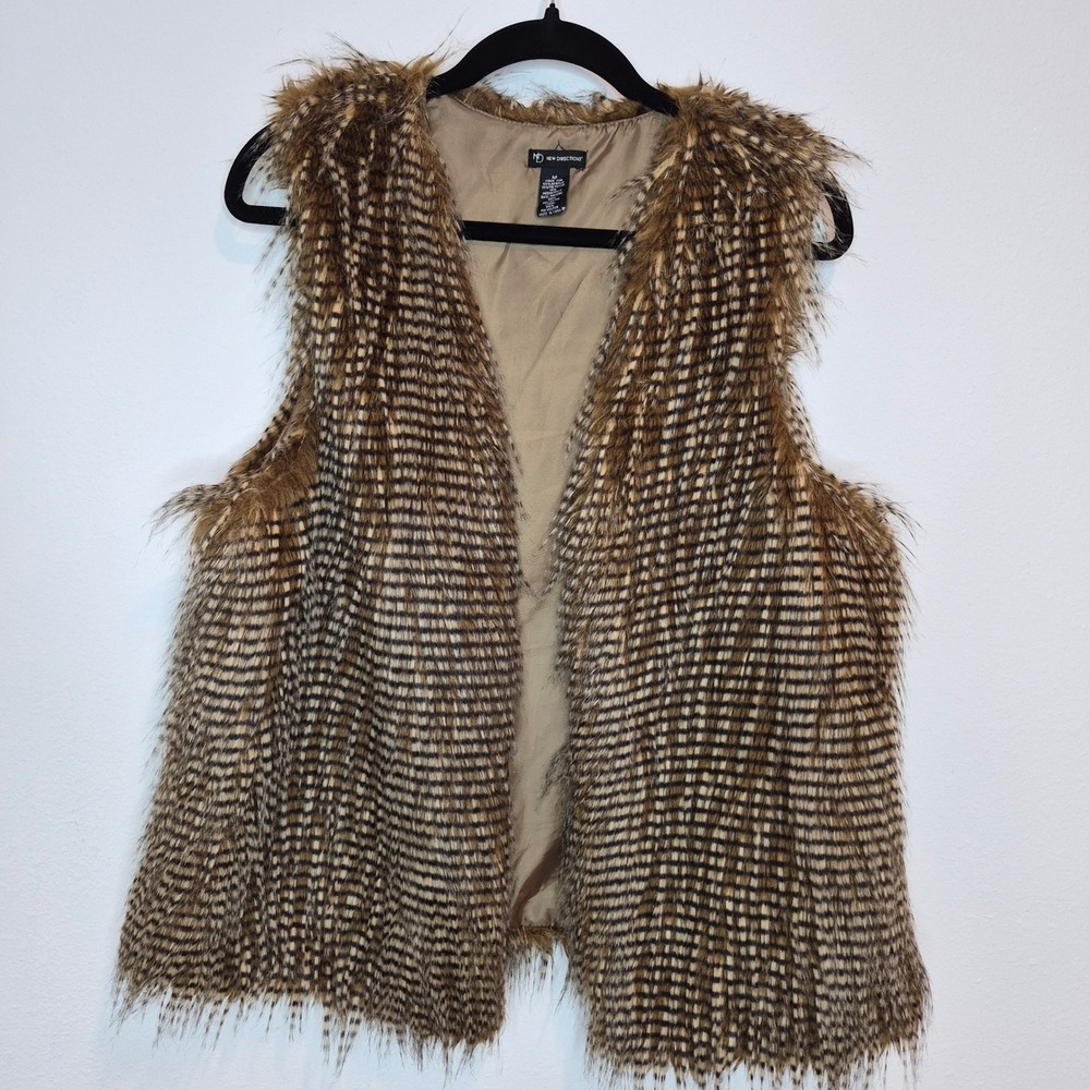 Faux Fur Vest New Directions Glamorous Mobwife GangsterGirl Glam Maximalist M‎